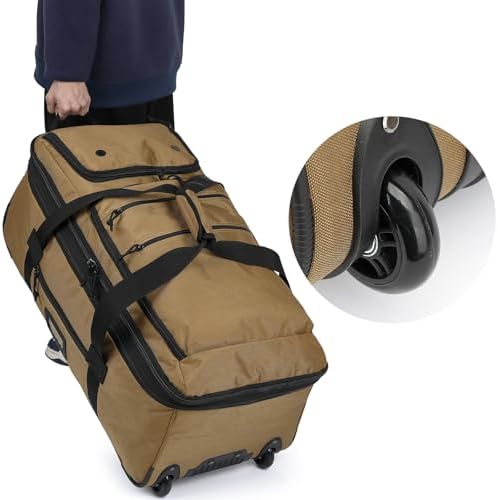 Kelioninis maišas su ratukais rudas 85-100L