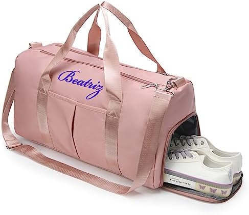 Personalizuotas sportinis maišas su vardu violetinis